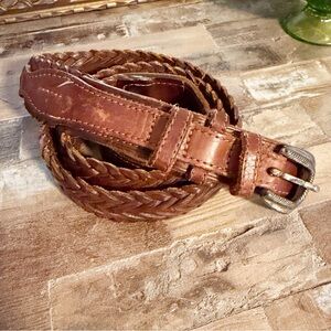 Vintage braided vegetable leather western boho belt.